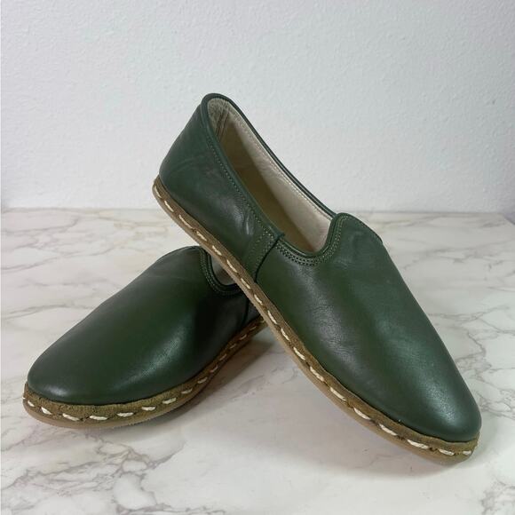 Sabah Denali Green Leather Slip On Loafers 38 - Picture 2 of 10